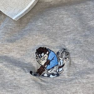 Men’s Warners Brothers short sleeve polo Tazmanian‎ Devil Large Cotton VTG 1997